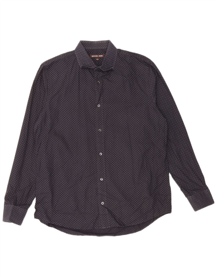 MICHAEL KORS Camicia da uomo grande in cotone maculato nero
