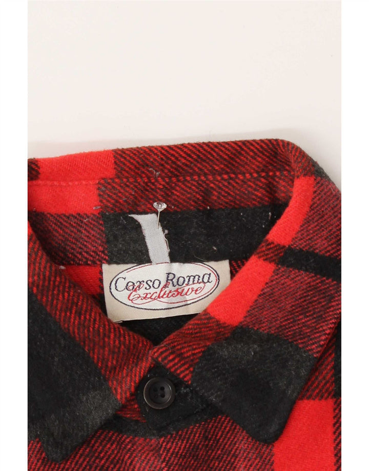Camicia vintage da uomo in flanella XL scozzese rossa