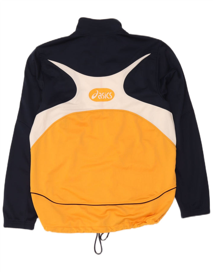 Giacca da ginnastica da uomo Asics, grande, in poliestere color block blu navy