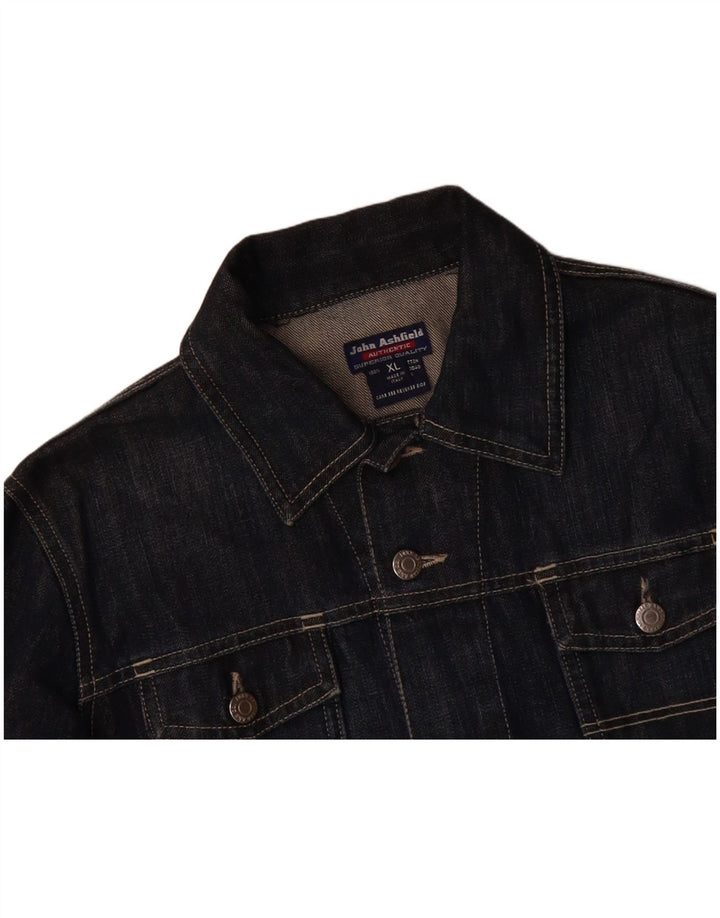 JOHN ASHFIELD Boys Denim Jacket 11-12 Years XL Navy Blue Cotton