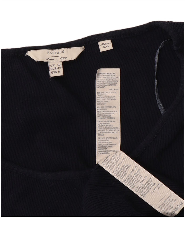 Top da donna a maniche lunghe Fat Face UK 12 cotone medio blu navy