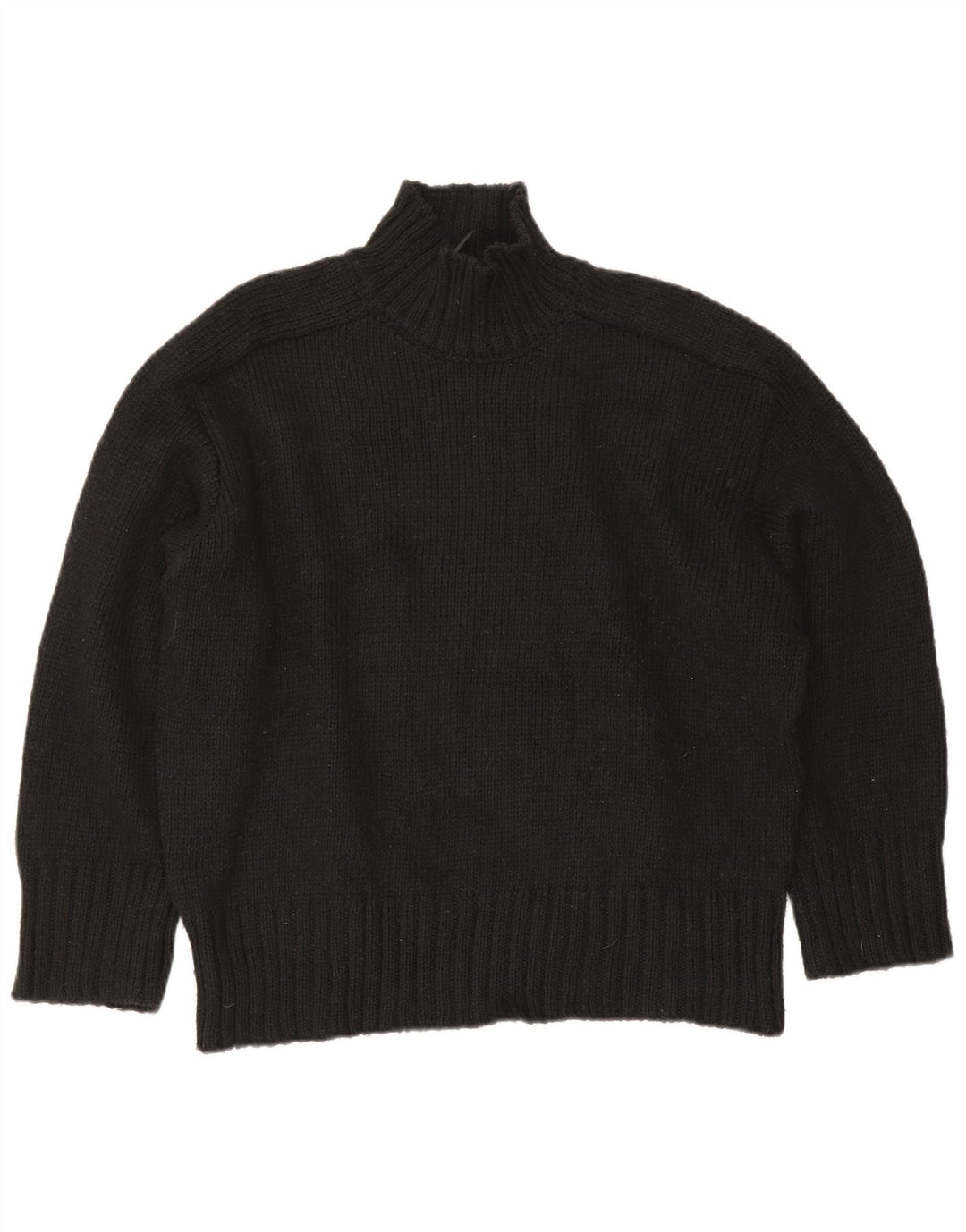 Maglione maglione oversize con collo dolcevita da donna Zara UK 16 grande nero