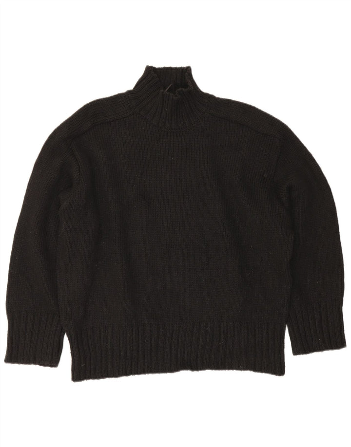 Maglione maglione oversize con collo dolcevita da donna Zara UK 16 grande nero