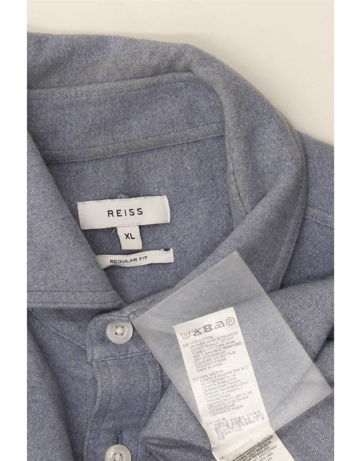 Camicia Reiss da uomo vestibilità regolare XL in cotone blu