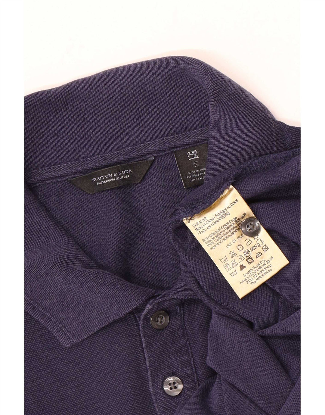 Polo da uomo Scotch & Soda piccola in cotone blu navy