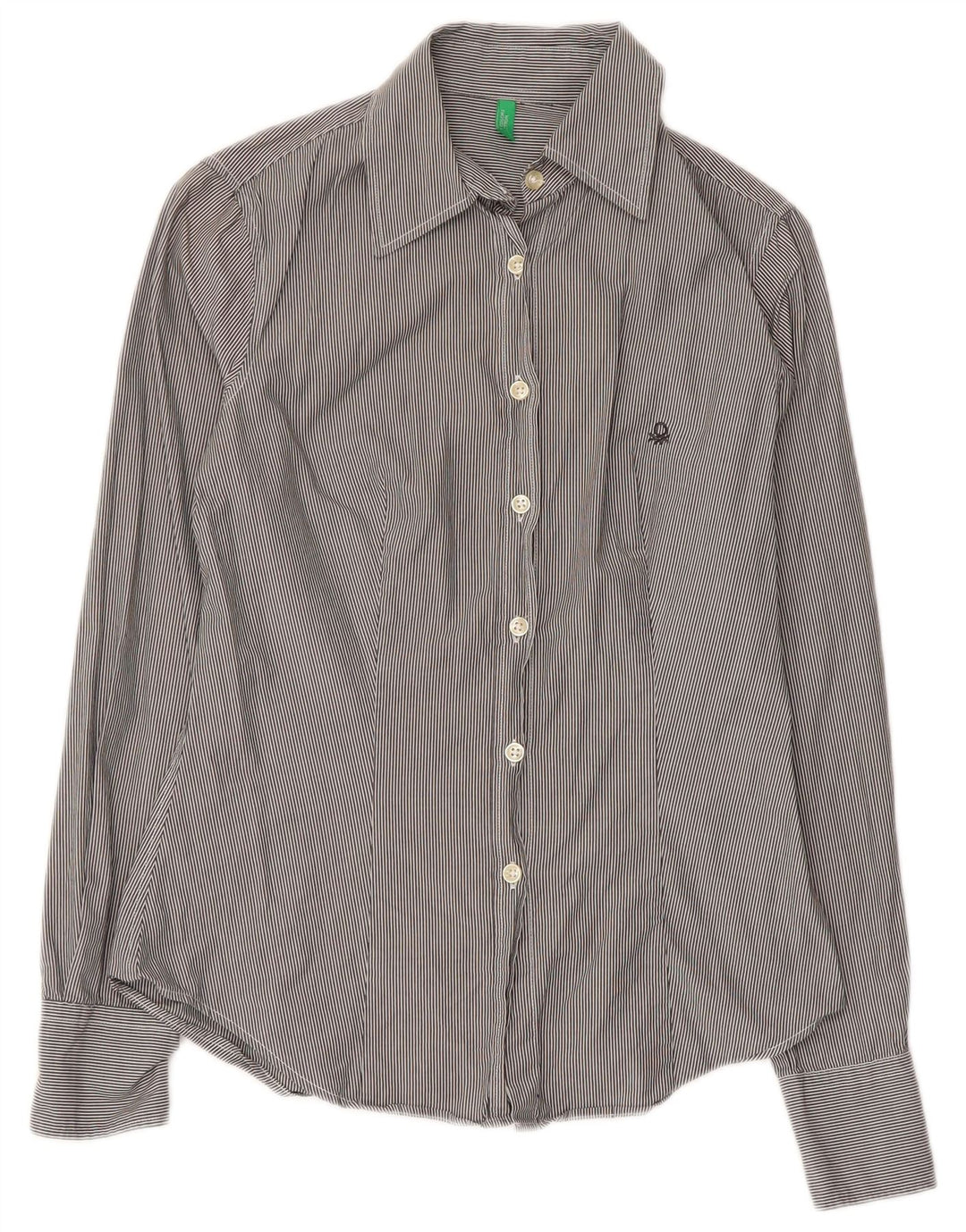 Camicia da donna BENETTON UK 8 piccolo gessato grigio