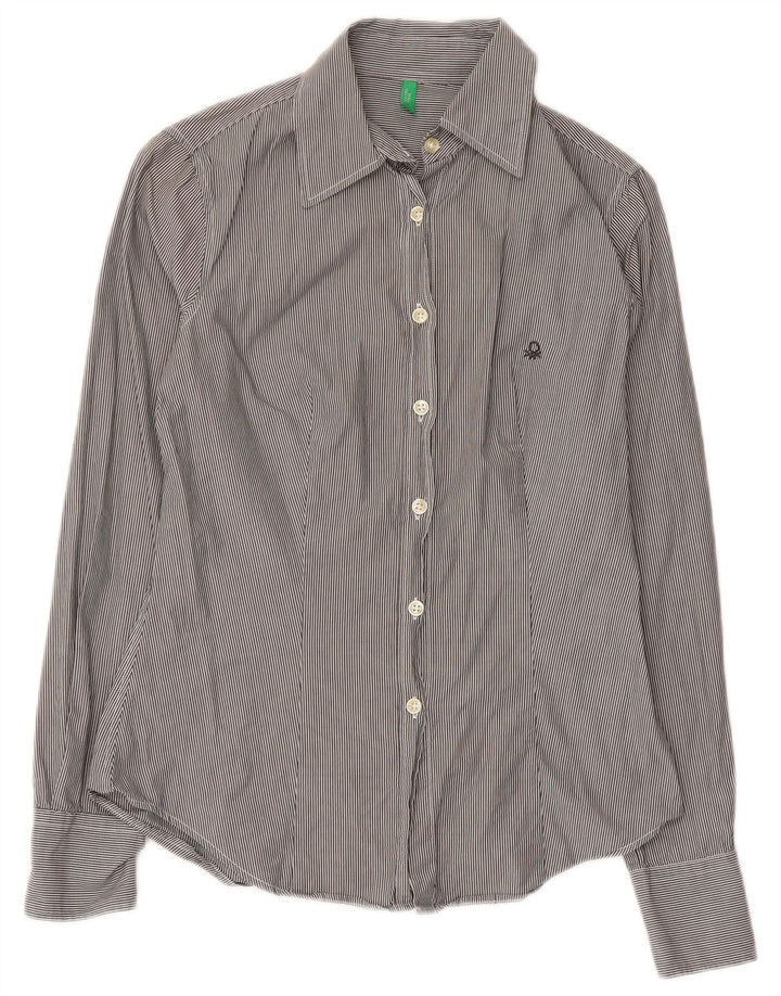 Camicia da donna BENETTON UK 8 piccolo gessato grigio