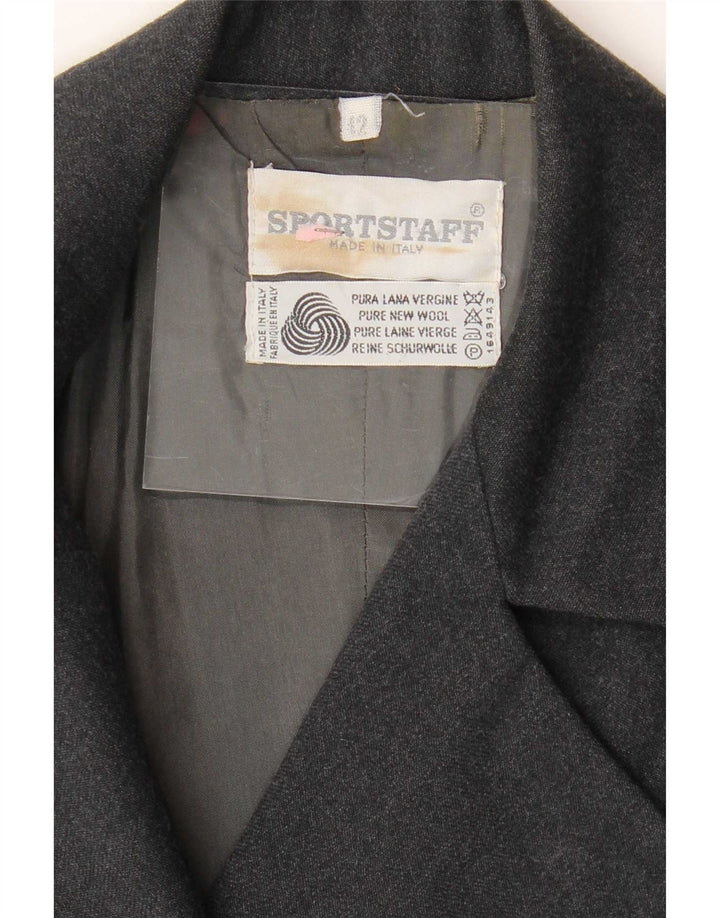 Giacca Blazer a 3 Bottoni da Donna Sport Staff IT 42 Lana Vergine Grigio Medio