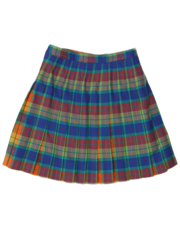 Gonna a pieghe vintage da donna a pieghe W28 scozzese medio multicolore