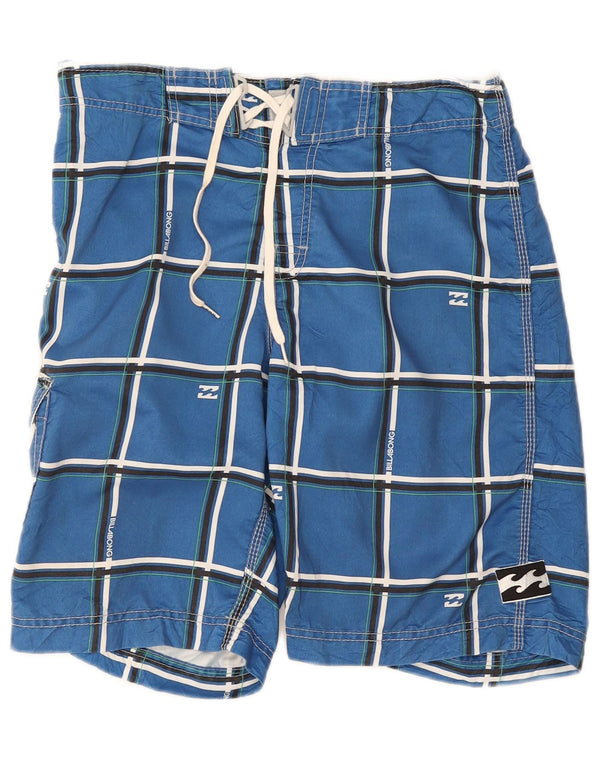 Pantaloncini da bagno da uomo Billabong in poliestere a quadri blu medio