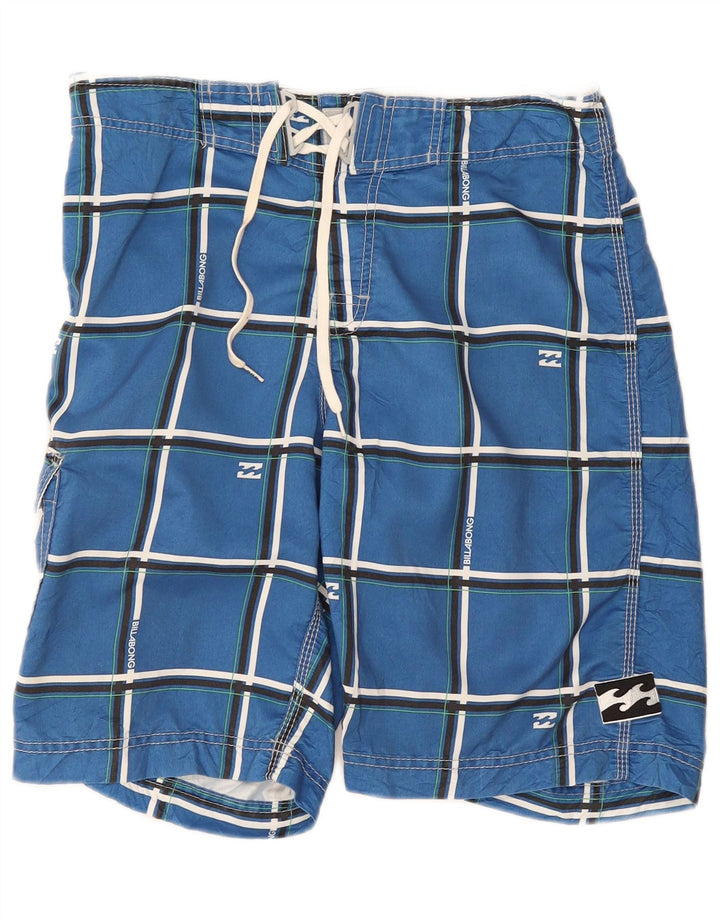 Pantaloncini da bagno da uomo Billabong in poliestere a quadri blu medio