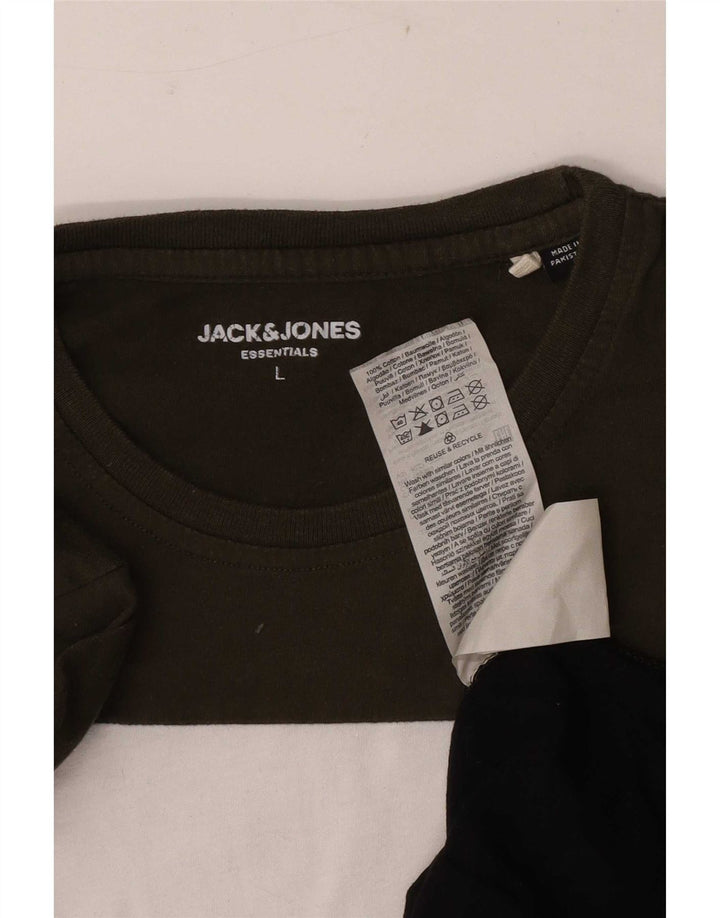 T-shirt grafica da uomo Jack & Jones Top grande multicolore a blocchi di colore