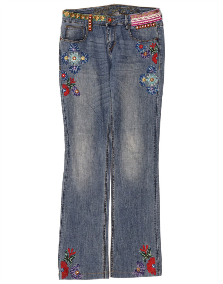 Jeans Bootcut da donna Desigual W32 L32 Blu floreale