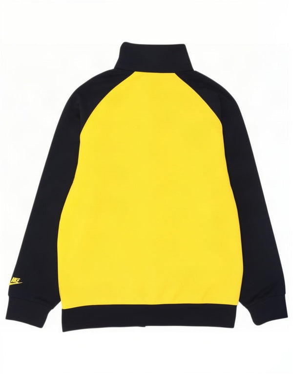 Nike Boys Graphic Tracksuit Top Jacket 13-14 Years XL Yellow Colourblock