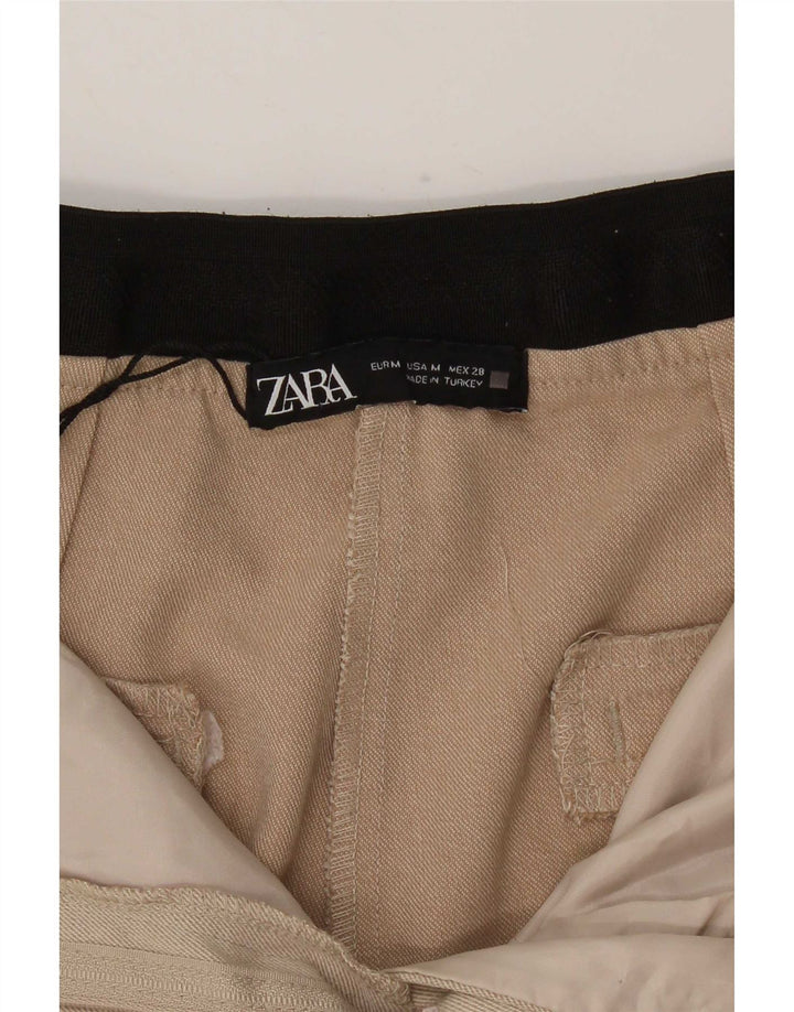 Pantaloni chino slim da donna Zara medi W28 L26 Poliestere color block beige