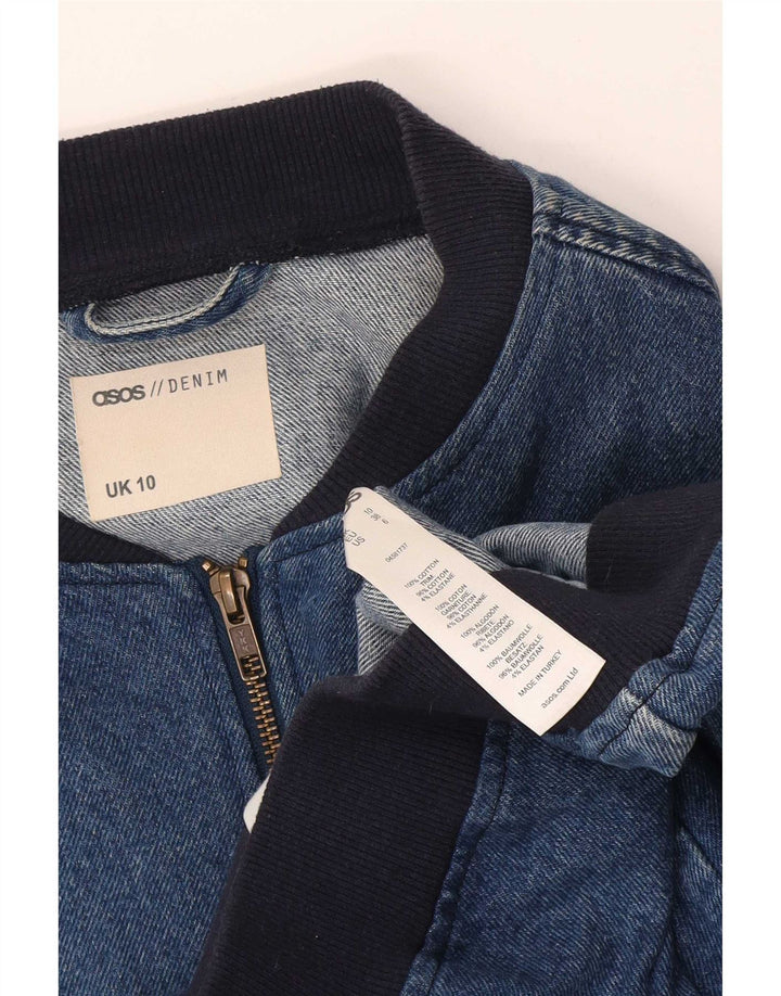 Giacca di jeans oversize da donna Asos UK 10 piccola in cotone color block blu