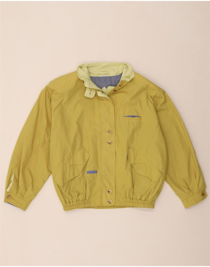 Giubbotto bomber oversize da donna vintage UK 12 poliestere giallo medio