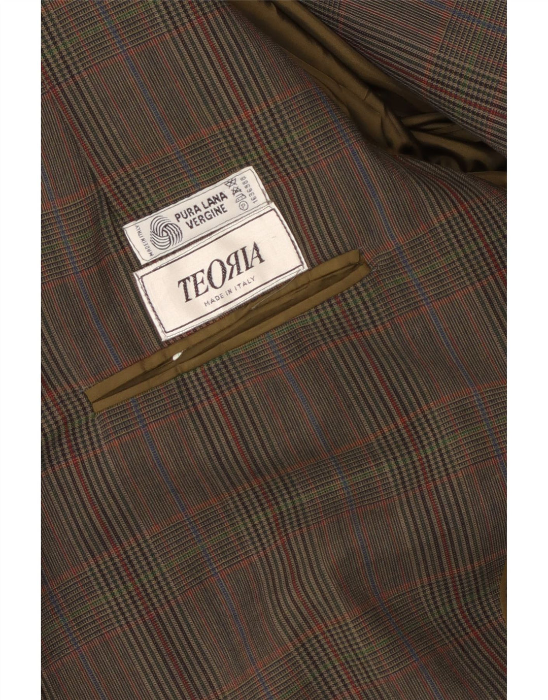 Giacca blazer vintage da uomo a 2 bottoni UK 40 grande lana vergine scozzese marrone