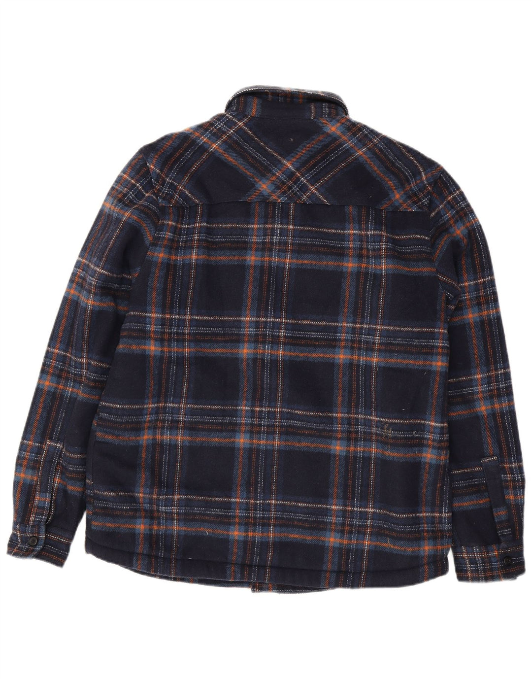 Camicia Zara da uomo in flanella sherpa dalla vestibilità rilassata, scozzese medio blu navy