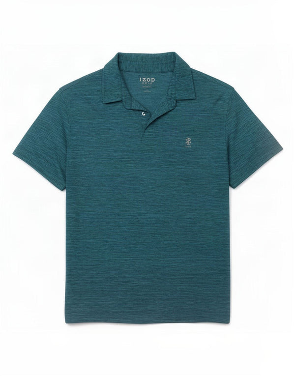 Izod Mens Polo Shirt XL Blue Flecked Polyester