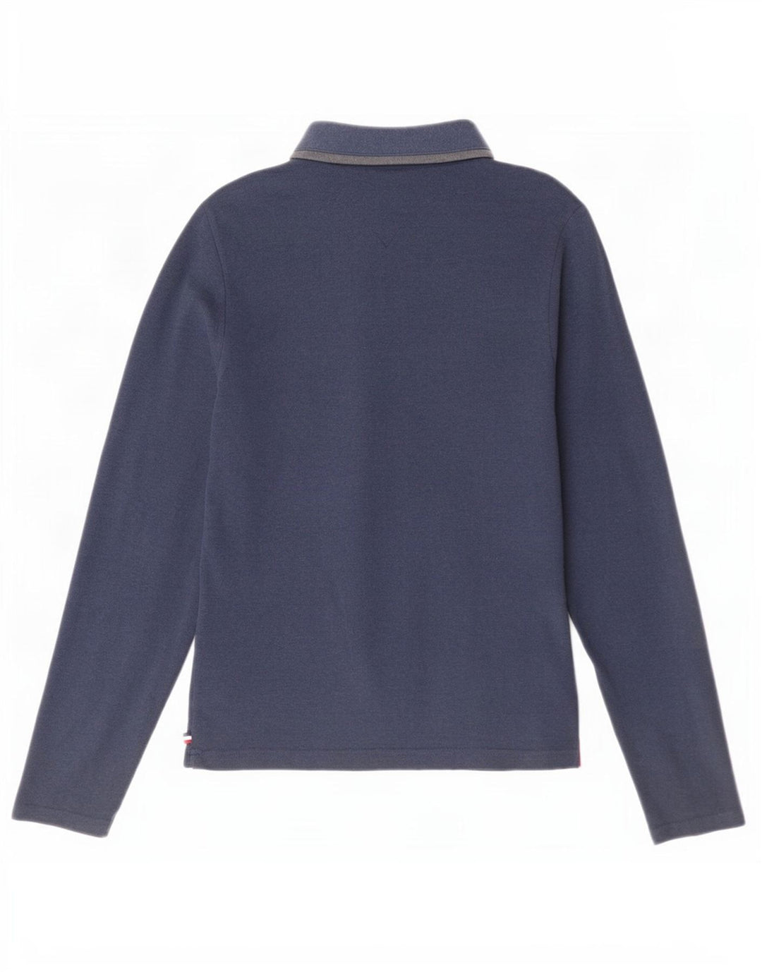 Polo da uomo a maniche lunghe Tommy Hilfiger in cotone blu navy medio
