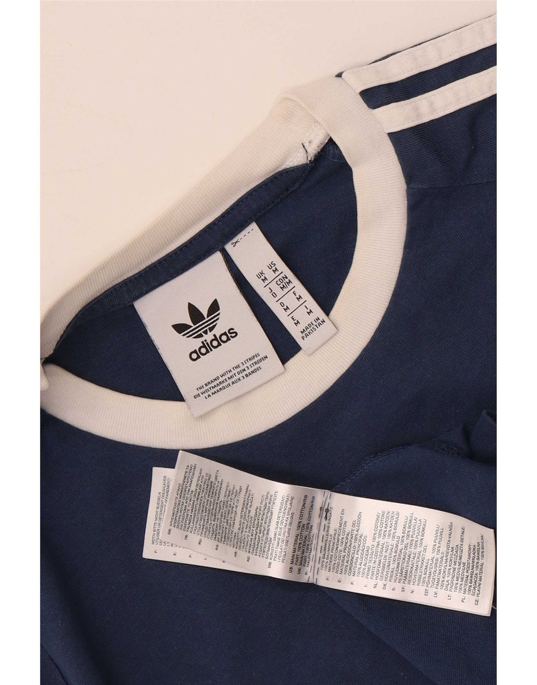 T-shirt da uomo Adidas Top in cotone color block medio blu navy
