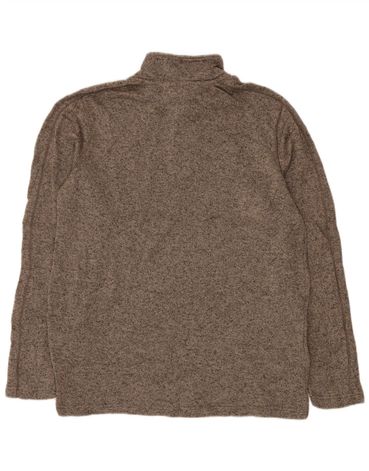 EDDIE BAUER Felpa con collo con zip da uomo Maglione grande poliestere chiazzato beige