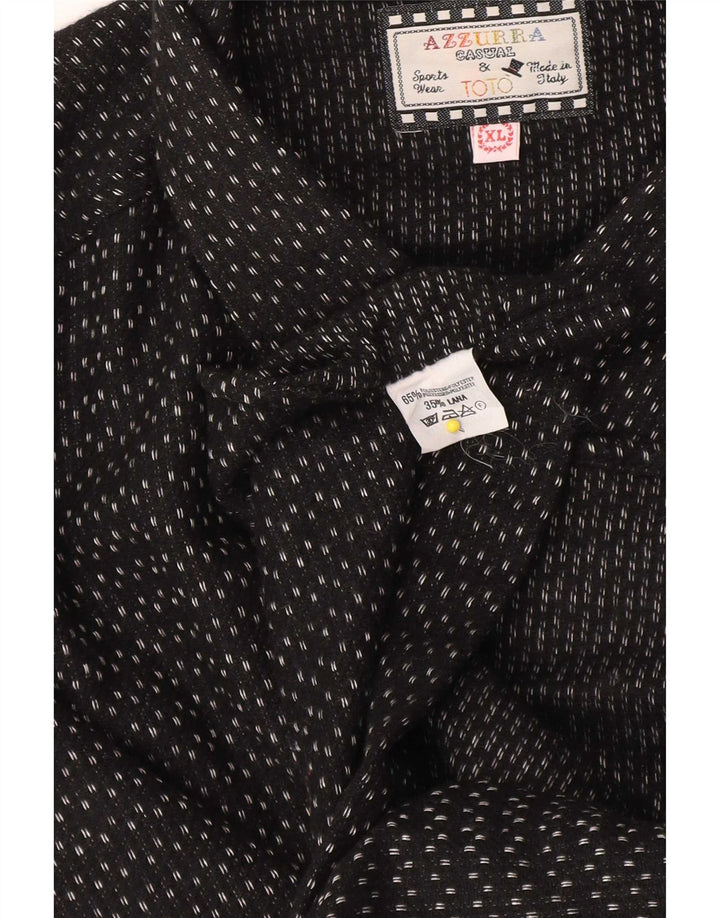 Camicia Azzurra da uomo in flanella XL poliestere maculato nero