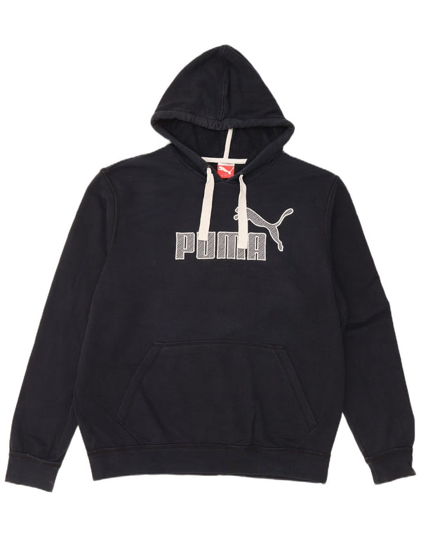 Felpa con cappuccio grafica da uomo Puma Large blu navy