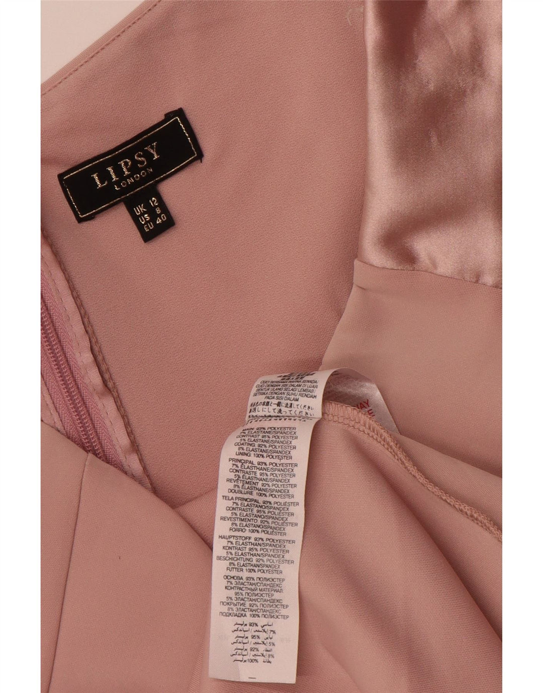 Abito da donna con spalle scoperte con volant sul davanti Lipsy UK 12 Poliestere rosa medio