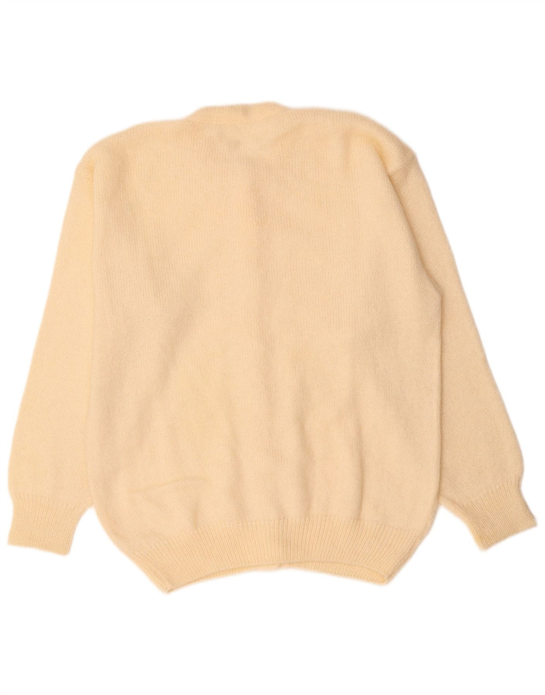 Maglione cardigan da donna VINTAGE UK 14 Mohair bianco sporco medio