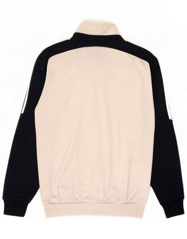 Adidas Giacca da ginnastica da uomo piccola in poliestere color block bianco