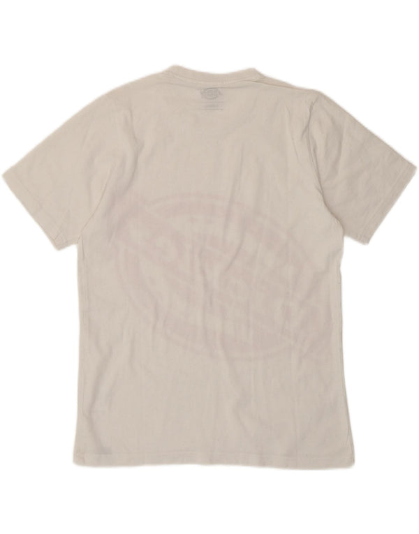 Dickies T-shirt grafica da donna vestibilità ampia UK 6 XS cotone bianco