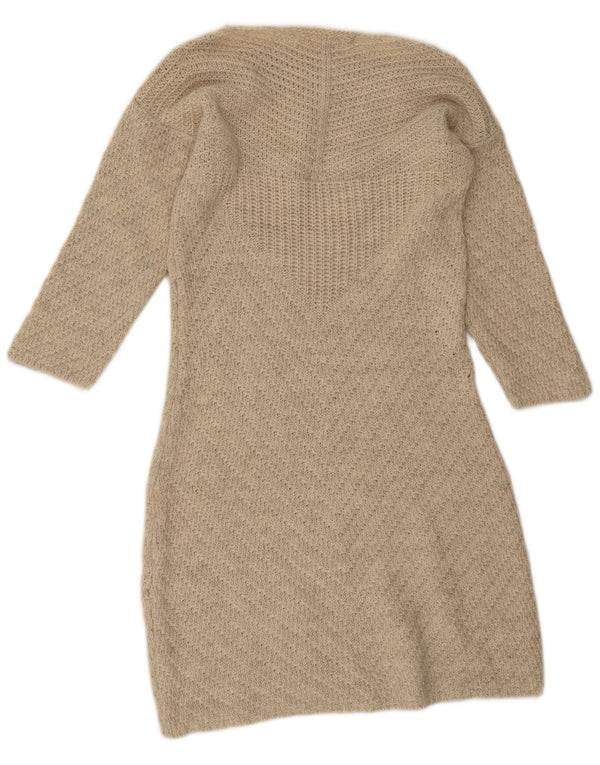 Abito maglione a maniche lunghe da donna Zara UK 14 grande beige