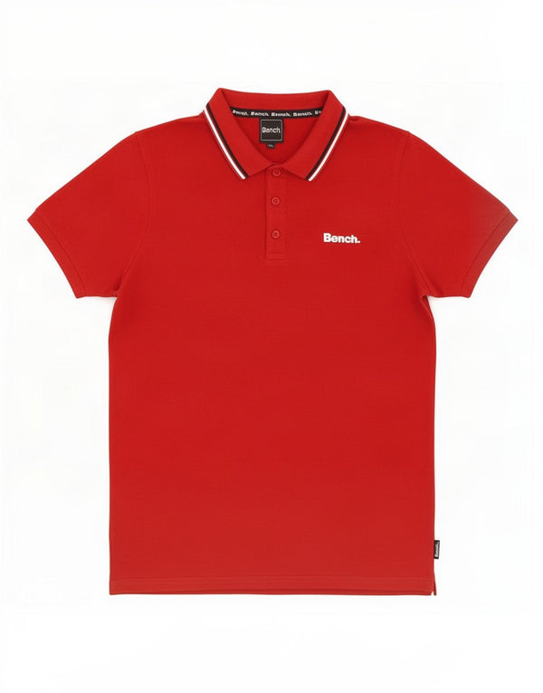Polo da uomo Bench in cotone a righe rosse medie