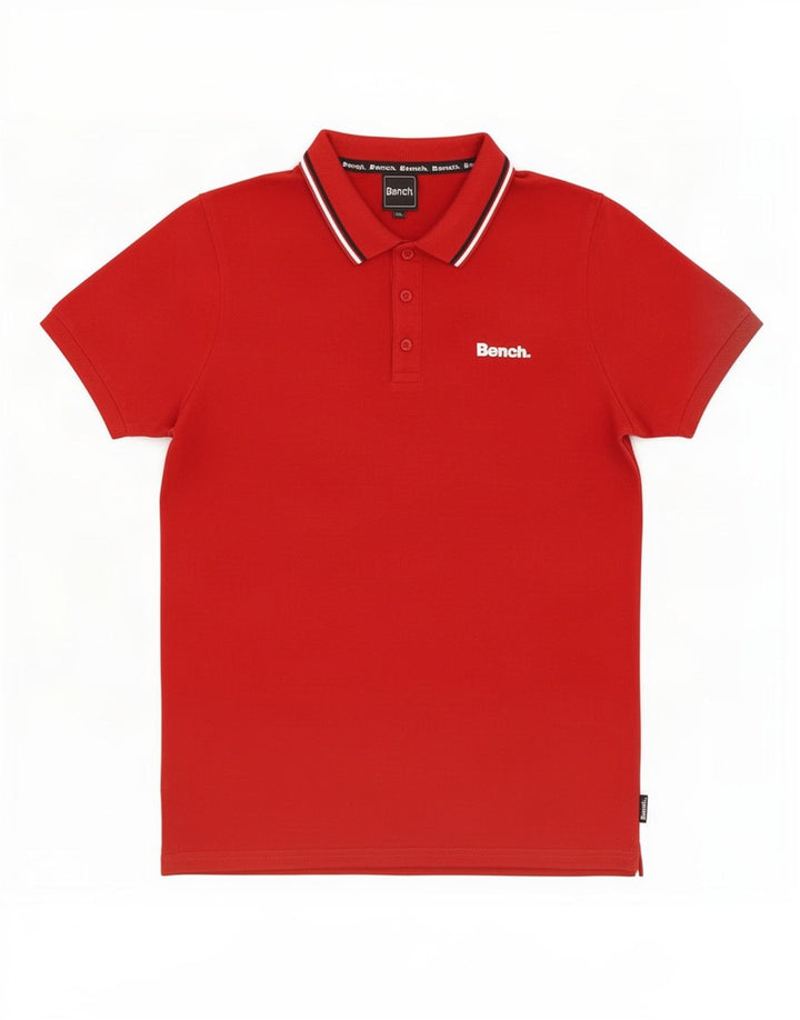 Polo da uomo Bench in cotone a righe rosse medie
