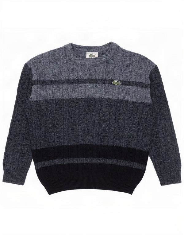 Maglione maglione girocollo per ragazzi Lacoste 11-12 anni in lana color block blu