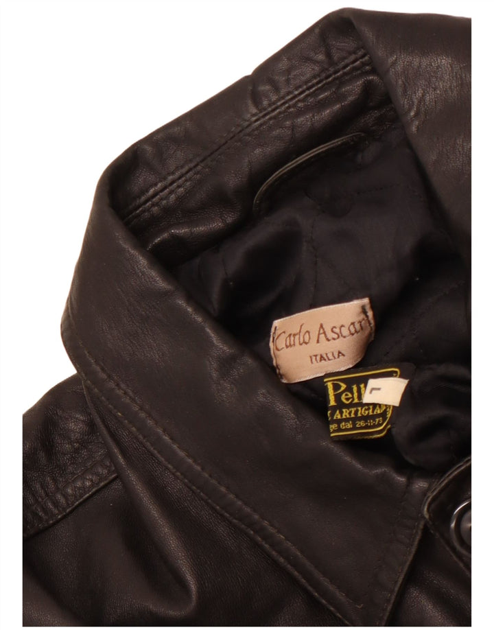 Giacca in pelle da uomo VINTAGE UK 40 grande in pelle nera