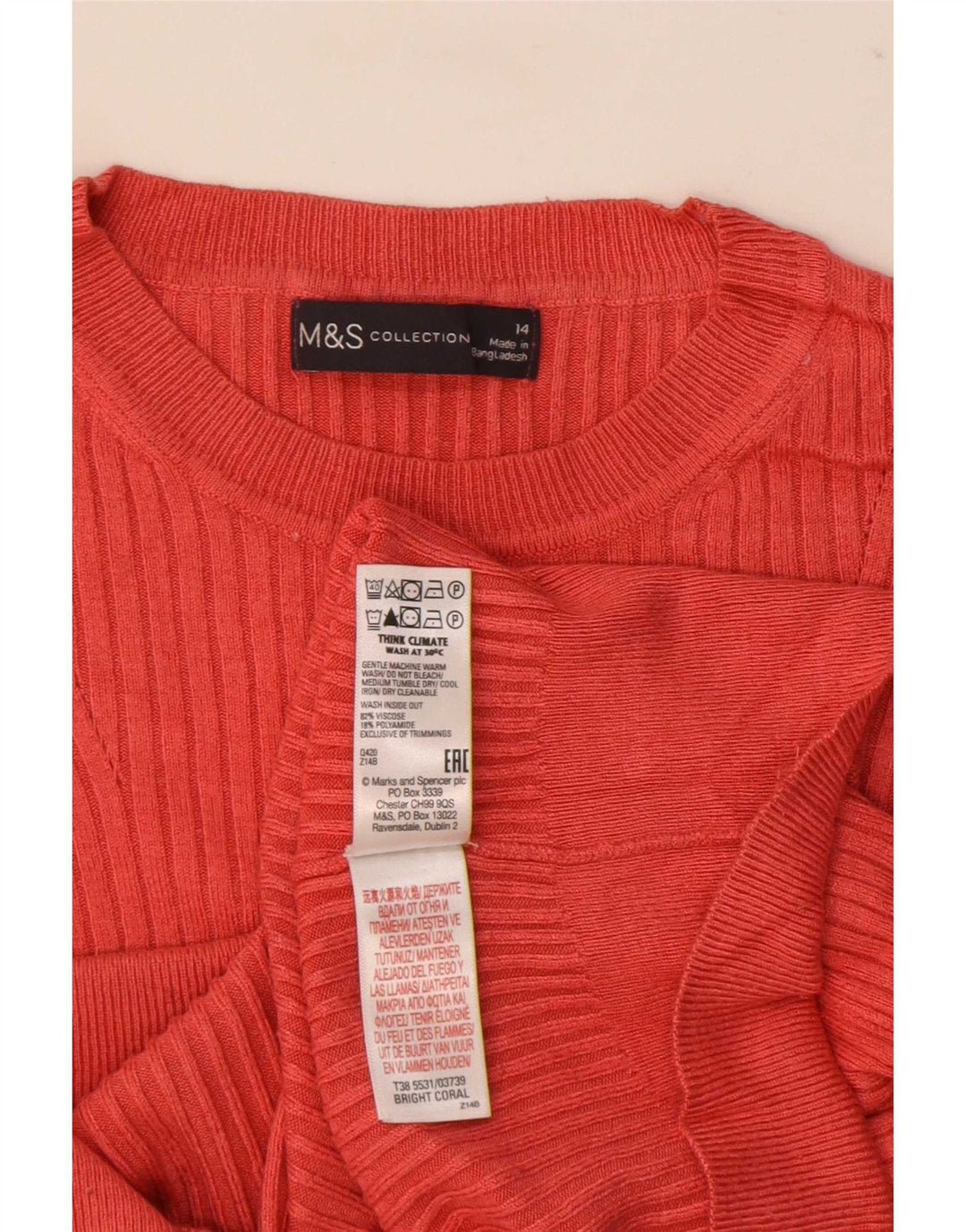 Camicetta a maniche corte da donna Marks & Spencer UK 14 Viscosa rosa medio