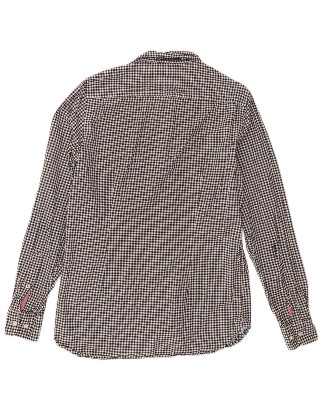 Camicia da uomo Tommy Hilfiger piccola in cotone a quadretti nero