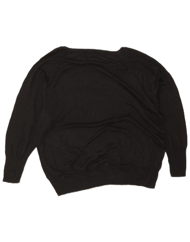 Maglione maglione oversize con scollo a barca da donna Zara UK 14 medio nero