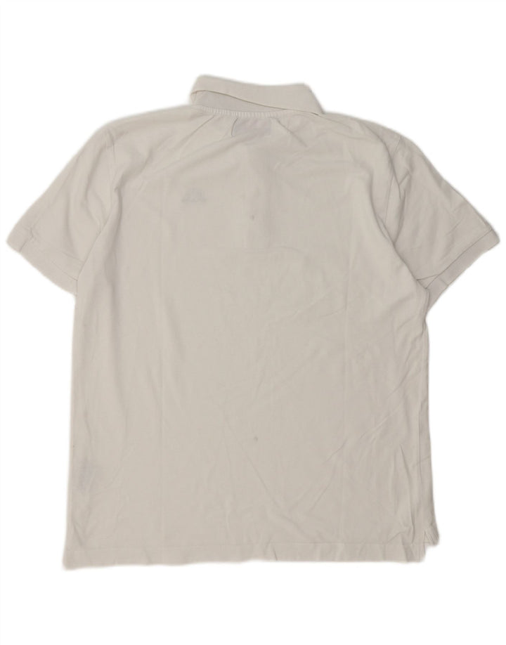 Polo Kappa Uomo Large Bianca In Cotone