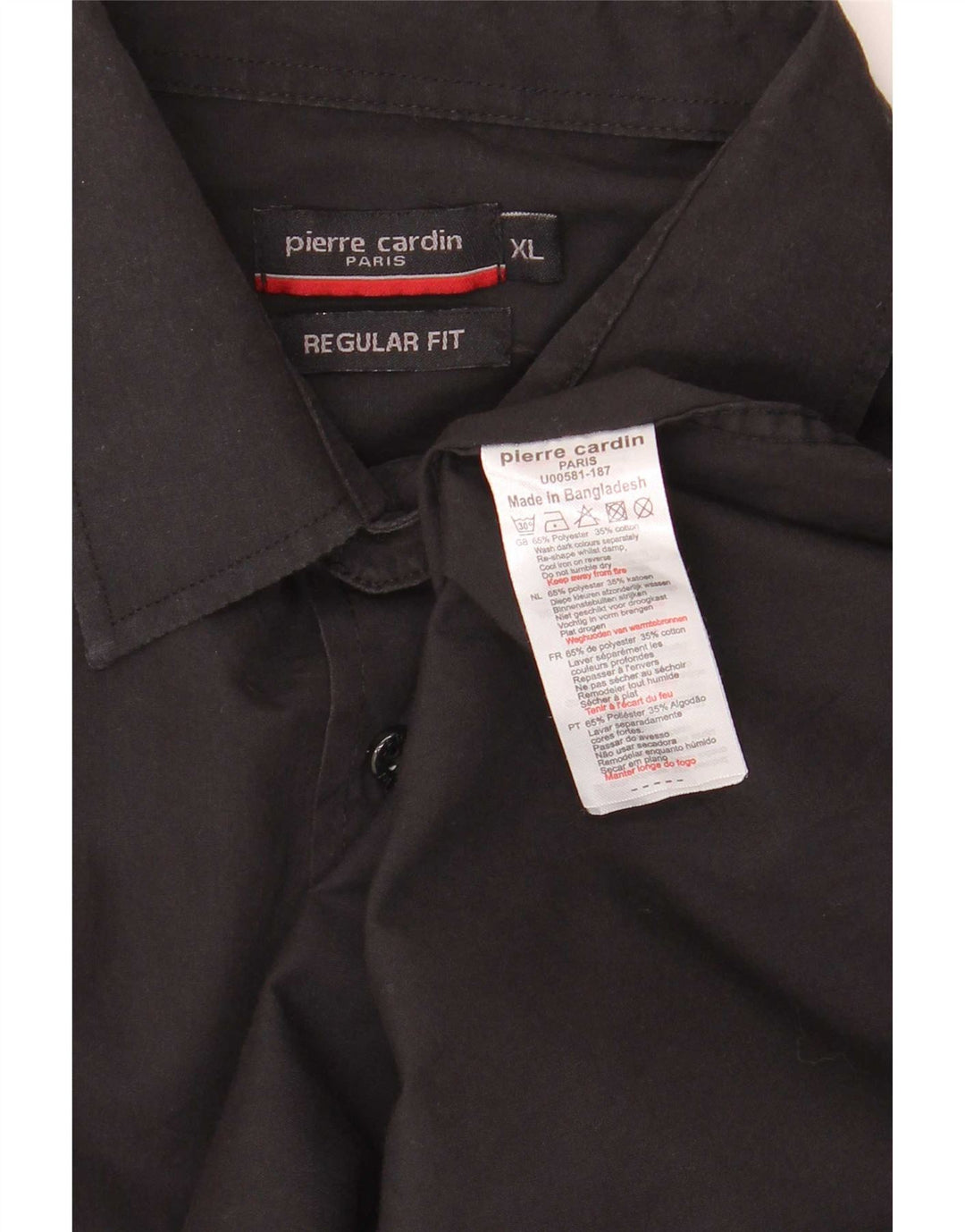 Camicia Pierre Cardin da uomo vestibilità regolare XL poliestere nero