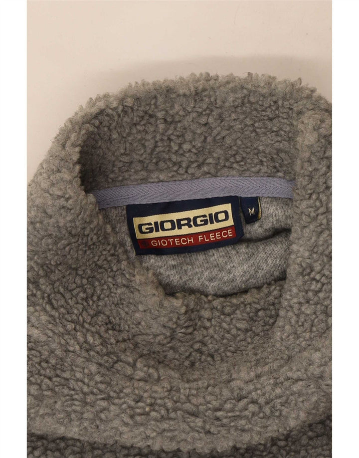 Maglione in pile vintage da uomo grigio medio geometrico