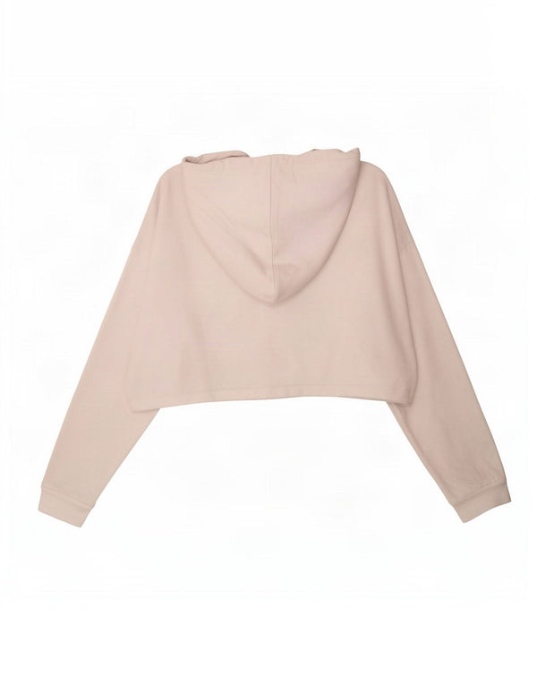 Maglione con cappuccio oversize corto da donna Adidas UK 8 piccolo bianco