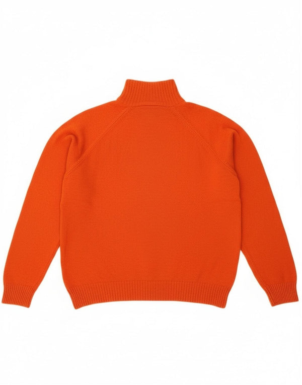 Maglione Asics da uomo con zip e collo in lana arancione medio