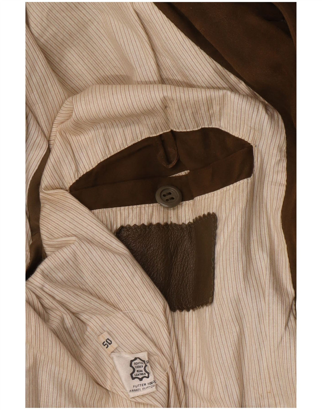 Giubbotto bomber in pelle scamosciata vintage da uomo EU 50 grande in pelle kaki