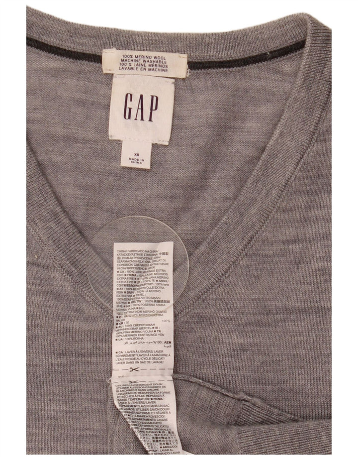 Maglione Gap da uomo con scollo a V XS in cotone chiazzato grigio