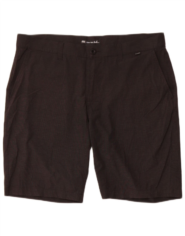 Pantaloncini chino da uomo Travis Mathew W38 XL poliestere gessato nero