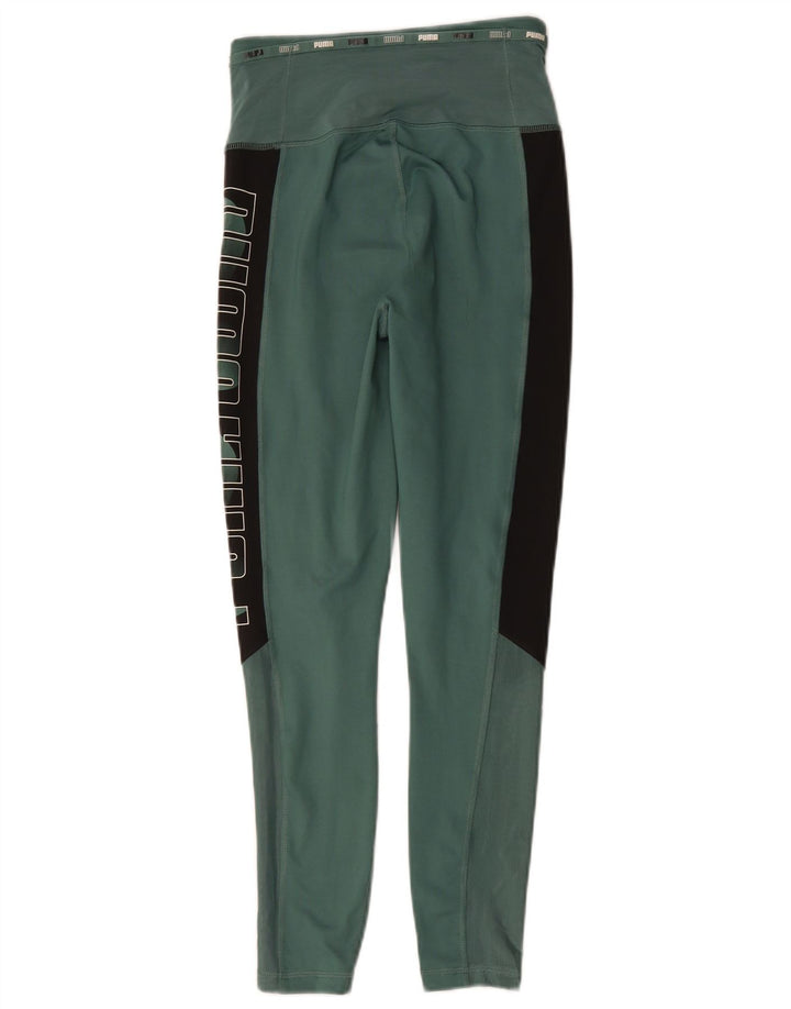 Leggings grafici da donna Puma UK 6 XS Poliestere color block verde
